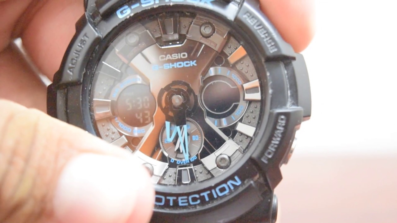 g shock analog digital set time