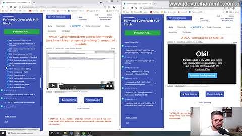 Nova organização e melhorias nos módulos do formação java web full stack