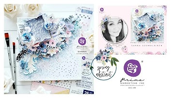 SPRING ABSTRACT - Mixed Media Layout Tutorial For Prima Marketing Inc