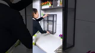 #spice rack Layered storage for commonly used seasoning bottles, hanging on the wall neat