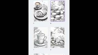 Coffee Tea Time Aesthetic Coloring Pages PDF - 25 Cozy Cafe Illustrations for Adults Kids