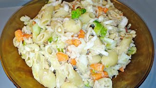 طريقة عمل سلطة التونة بالمكرونة | rus salatası | salad russe recipe | russian salad
