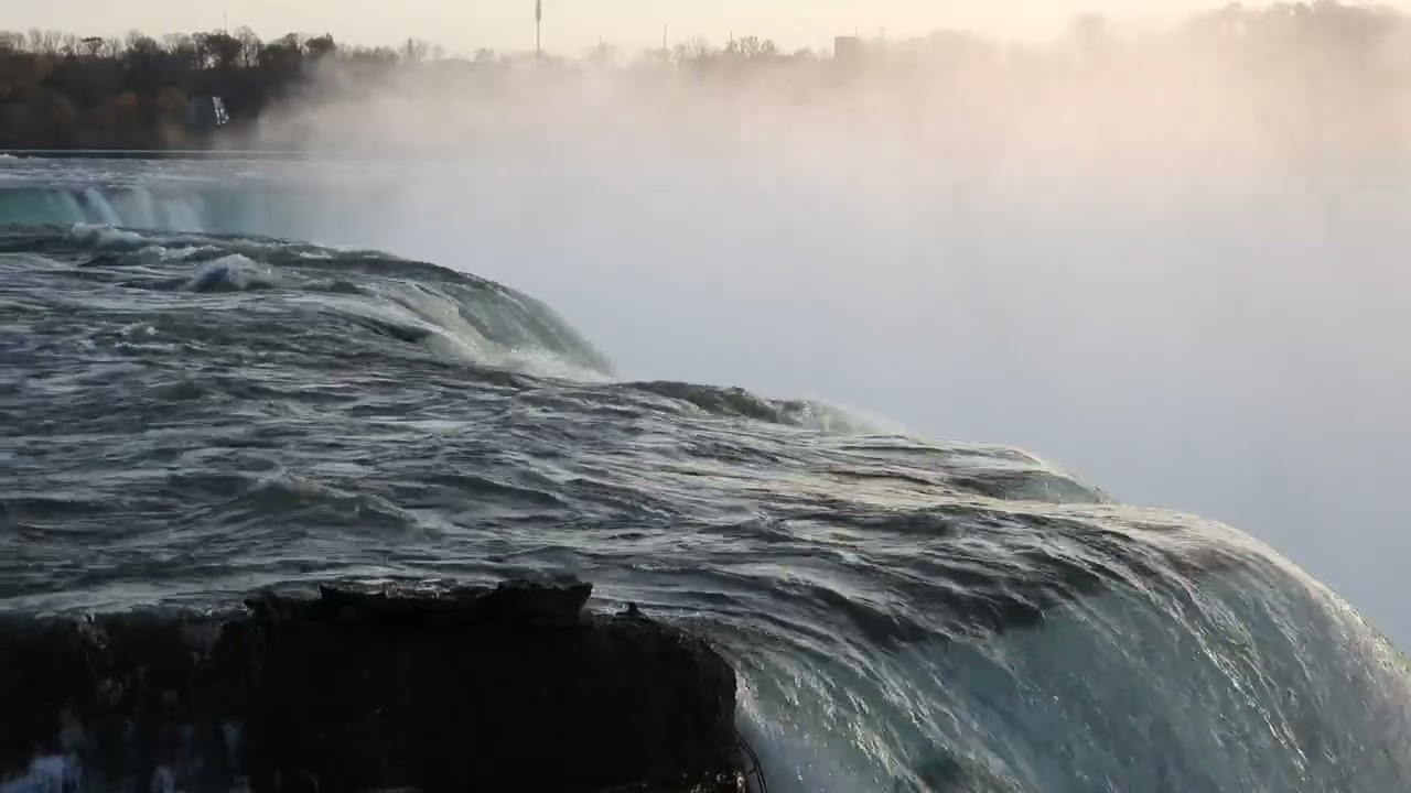 The Niagara Falls In A Close up Video 