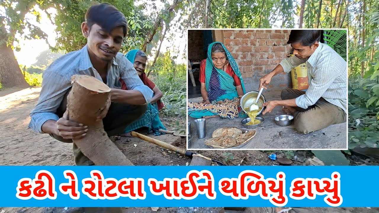 કઢી ને રોટલા ખાઈને થળિયું કાપ્યું | raiji bhai vlogs #madikranujivan #viral 