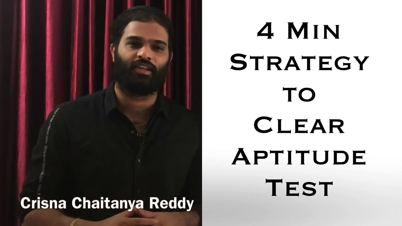 4 Min Simple Strategy To Clear Aptitude Test Crisna Chaitanya Reddy CREATE U App Aptitude