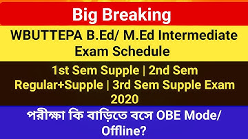 Big Breaking: wbuttepa b.ed, m.ed 2nd Sem regular/supple exam | 1st sem supple | 3rd sem supple exam