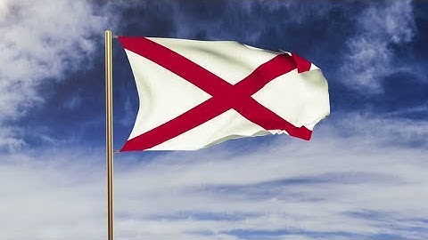4K alabama flag waving in the wind. Green screen, alpha matte. Loopable animation Stock video