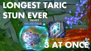 Longest Taric Stun EVER (flying over 20s + 3 at once!)