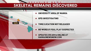 Skeletal remains found in Manoa