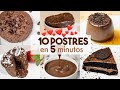 10 POSTRES de CHOCOLATE en MICROONDAS 🍫 | en 5 minutos