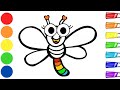 How to Draw a Cute Dragon fly 🌈✨ | Animals Drawings Easy | Step by Step Art Tutorial