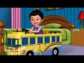 Wheels on the Bus, Car, Auto, Jeep, Truck, Tractor and Van - 3D Nursery Rhymes & Songs