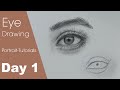 Portrait drawing for beginners  day 1  eye drawing techniques sketchbookbyabhishek