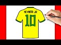 HOW TO DRAW NEYMAR BRAZIL SHIRT EASY DRAWING STEP BY STEP 