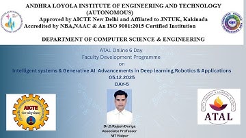 ATAL FDP 2025 – Day 5 | Intelligent Systems & Generative AI | AI Models, Research Trends |ALIET