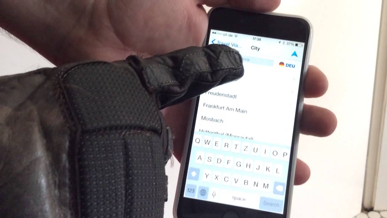 Using the iPhone with motorbike gloves on