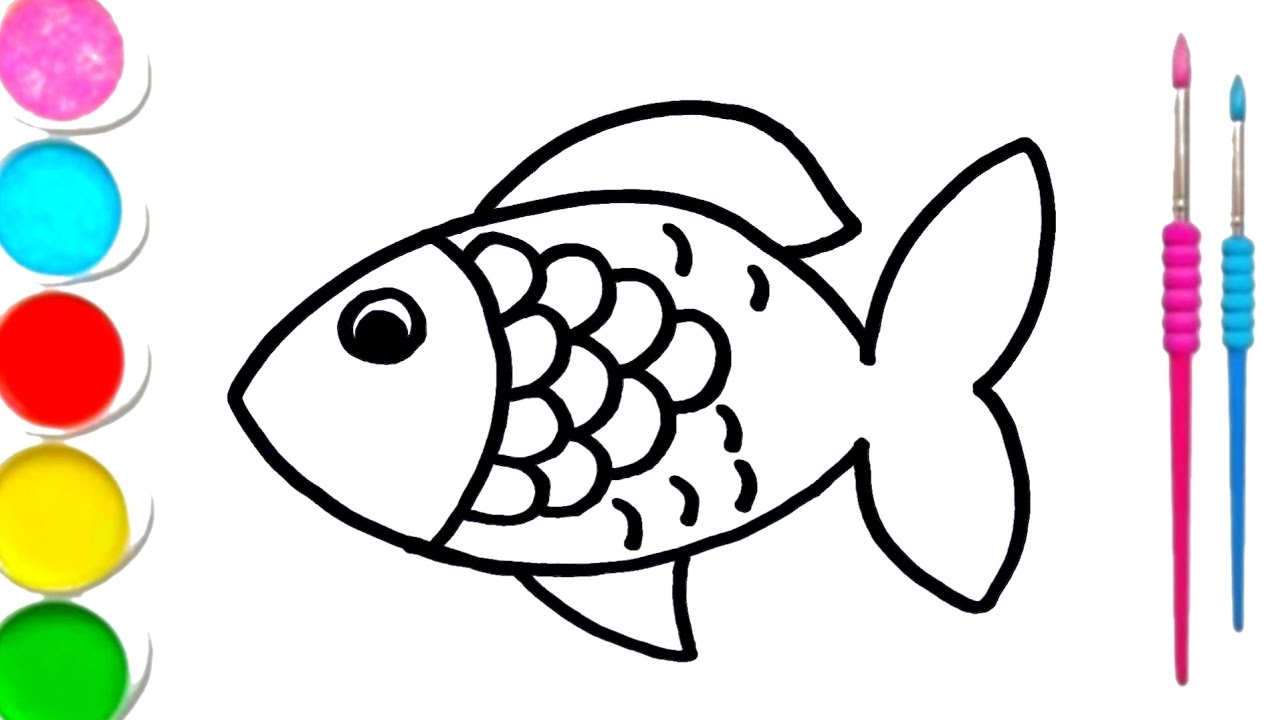 Fish drawing for kids / How to draw a fish / kids video