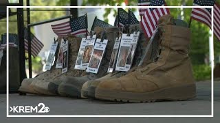 Boots on the Ground tribute on display at Spokane Arena for Memorial Day