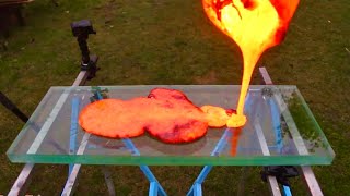 EXPERIMENT: LAVA vs THICK BULLETPROOF GLASS