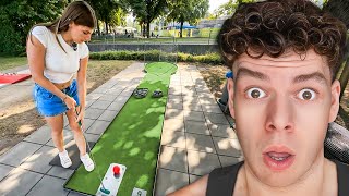 MINIGOLF AGAINST MY GIRLFRIEND… (IRL Stream)