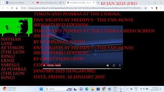 Timon And Pumbaa At The Cinema Five Nights At Freddys - The Fan Movie Remastered Edition