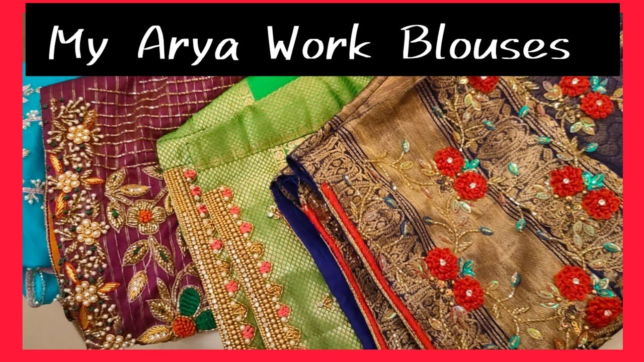 My Arya Work Blouses||Blouse Embroidery||aariwork||Maggam work ...
