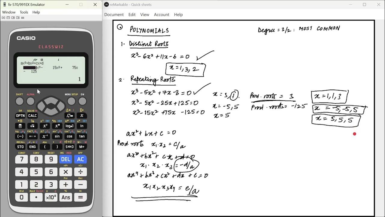 Polynomial Roots Trick for Repeating Roots UPSC Math Optional Calculator Series YouTube