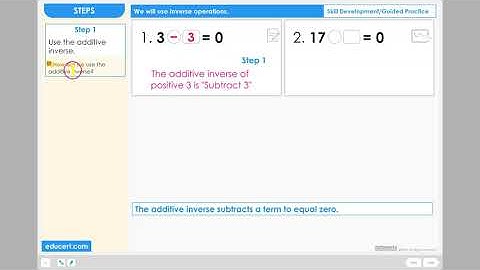 Lesson 2.9 - Use Inverse Operations -  Additive Inverse (Skill Development Part 1 of 2)