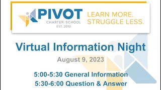 8/9/23 Virtual Information Night