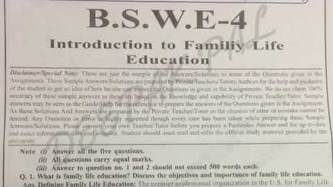 IGNOU BSWE-004 solved assignment 2017-18