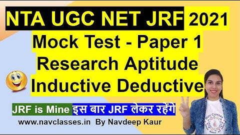 NTA UGC NET JRF 2021 Mock Test - Paper 1Research Aptitude Inductive Deductive - Way to JRF