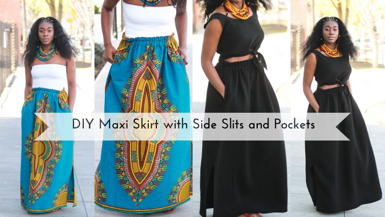Easy DIY Maxi Skirt with Side Slits and ...