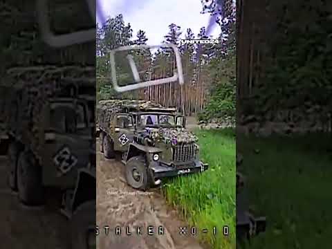 Ukrainian Fiber Optic FPV Drone Attacks Russian Logistics Truck #warinukraine #drone