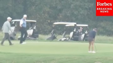Trump And His Granddaughter Kai Spotted Golfing At Trump National Golf Club