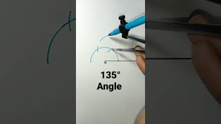 how to construct 135 degree angle using compass | 135° angle