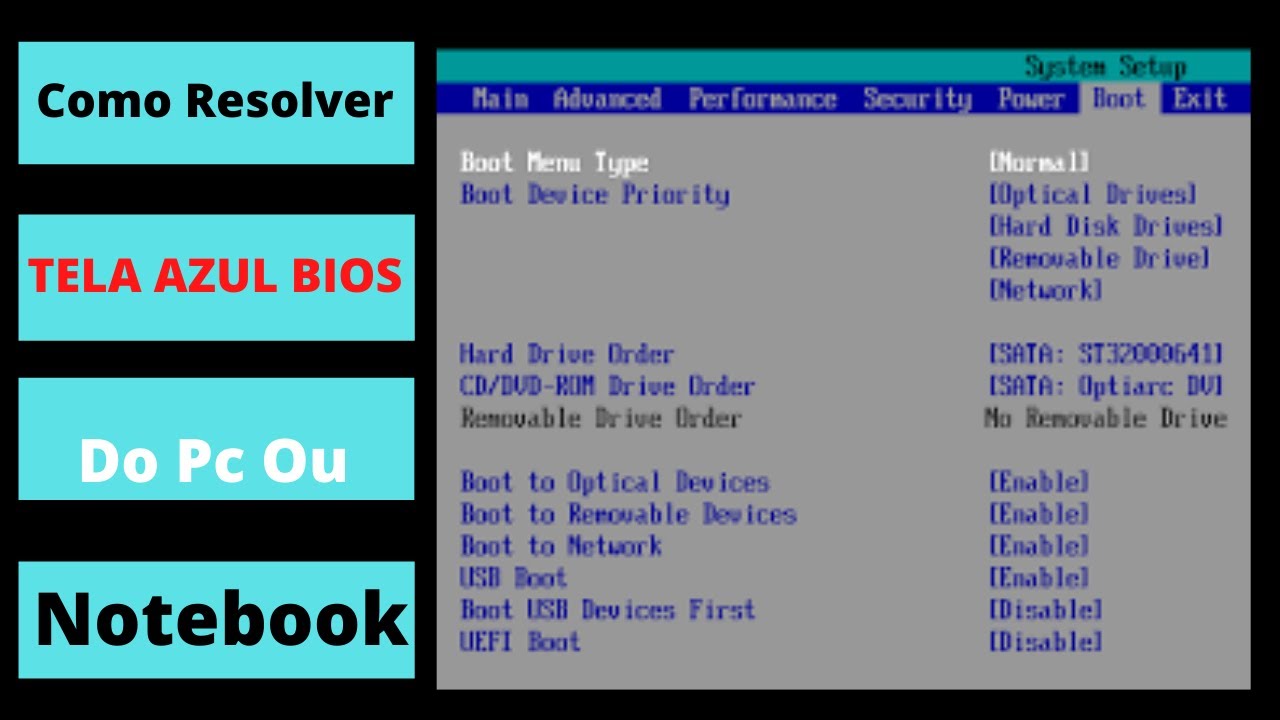 Como Resolver TELA AZUL BIOS Do Pc Ou Notebook - YouTube