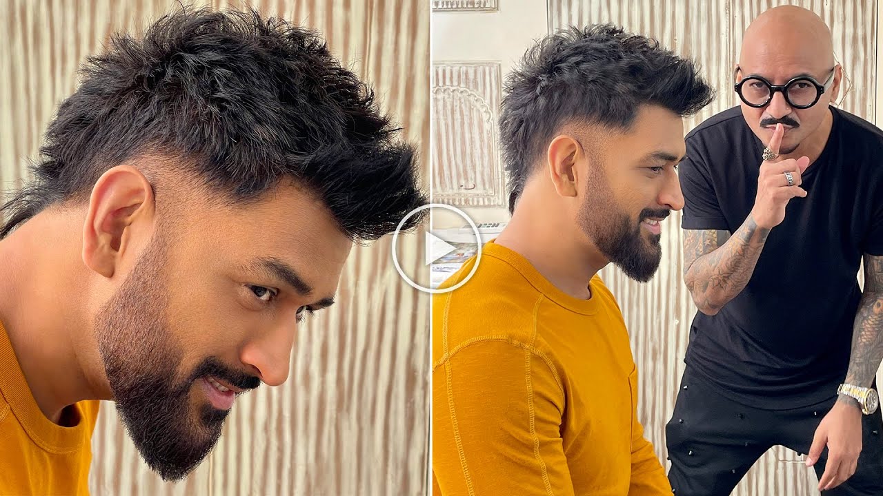 MS Dhoni's New Super-Look In Razor-Sharp Beard Along With Funky Haircut  Goes Viral (Check Pics)