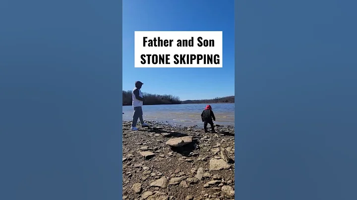 ASMR~FATHER & SON DO A STONE SKIPPING🤣TRYING TO WORK IT BUT..🤣 #skipping #asmr #asmrsounds #shorts