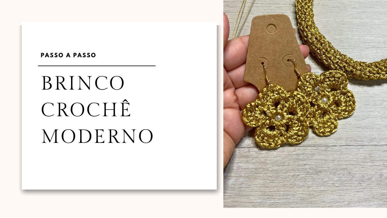 Brinco Artesanal em Crochê Moderno 