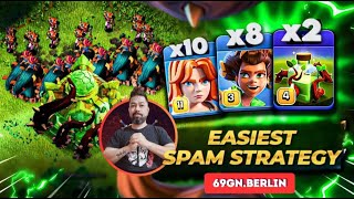 320+ EASIEST SPAM ROOT RIDER ! TH16 ATTACK STRATEGY CLASH OF CLANS #clashwithhaaland  #clashofclans