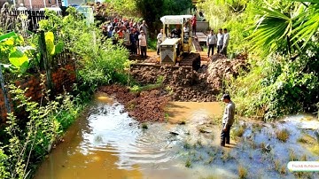 New Complete Project! 5 Ton Dump Truck Unloading Soil And Skill Bulldozer Pushing Soil After