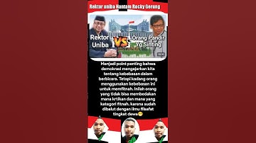 Rocky gerung gunakan Kebebasan berbicara, jadi bebas fitnah bebas hina❓
