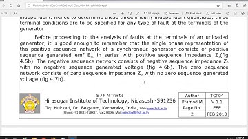 Prasanna   PSA1   Unsymmetrical faults   SLG fault