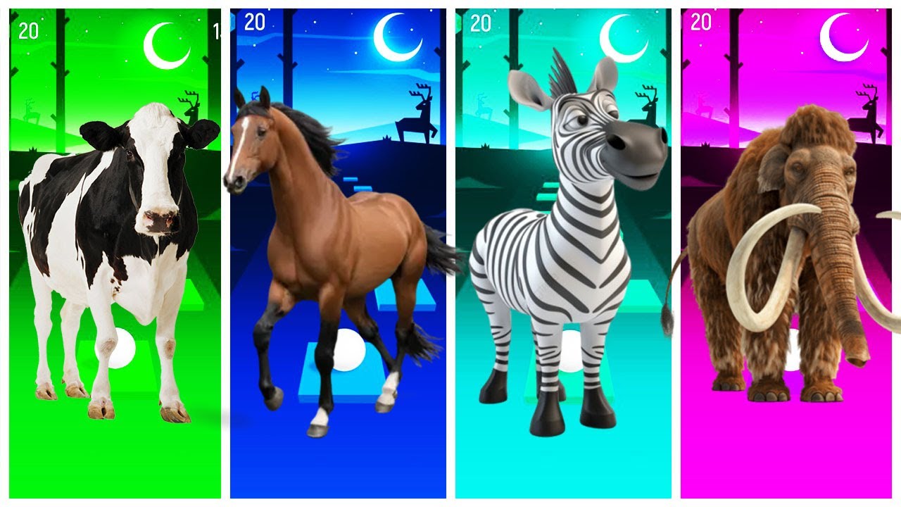 TILES HOP - FANNY COW 🆚 FANNY HORSE 🆚 FANNY ZEBRA 🆚 FANNY MAMONTH 🎯 in Tiles Hop EDM Rush🎶