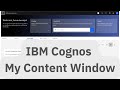 My Content Page on IBM Cognos Analytics