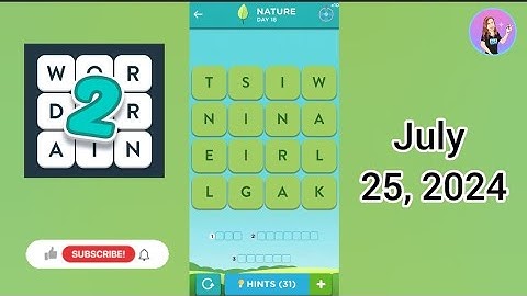 WordBrain 2 Nature Event Day 18 July 25, 2024 Solution