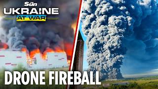 Russia's 'Amazon' warehouses & oil depots in FLAMES as Ukraine launches huge fireball drone blitz