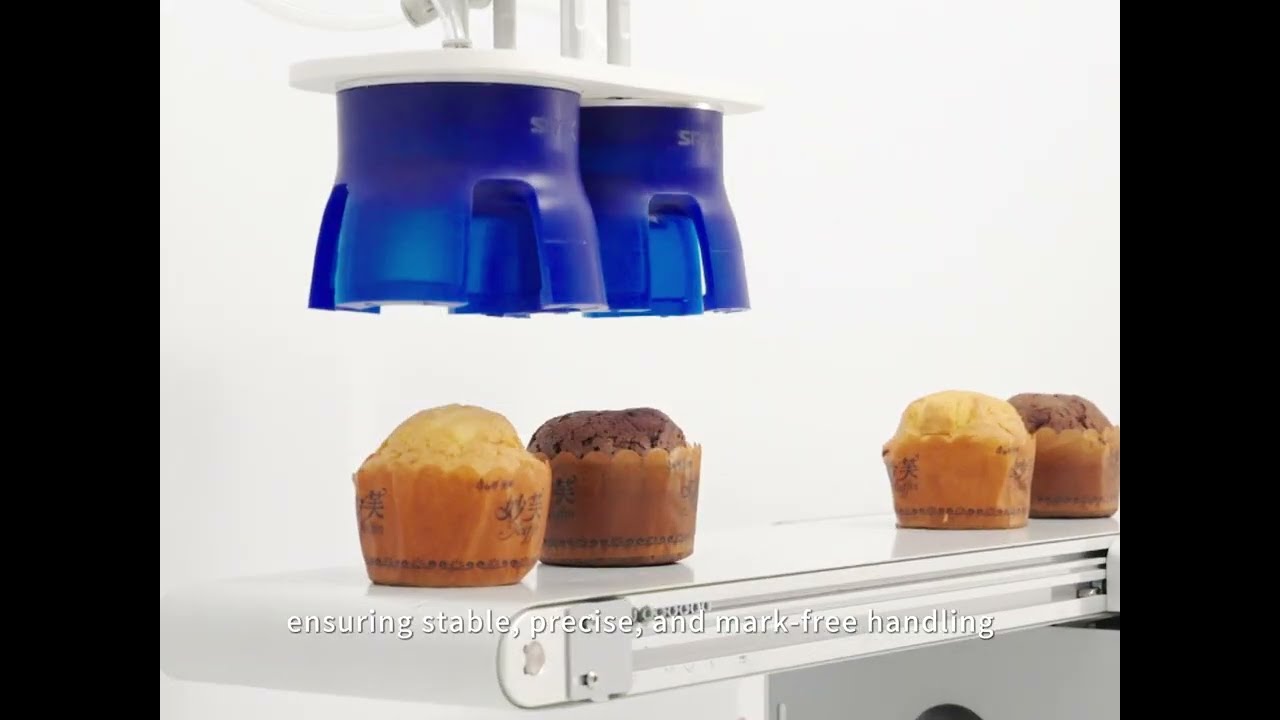 🧁SRT Mini Vacuum Gripper: 90% Defect Reduction for Cupcake High-Density Transport 