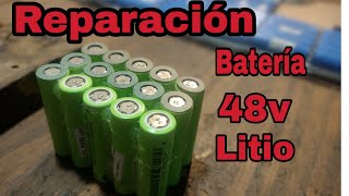 Reparacion de bateria de litio (pila 18650) 48v 16Ah, moto electrica , bici electrica .