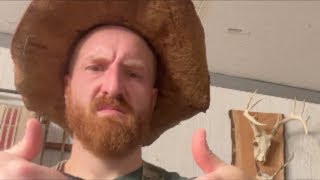 Scraping fat emulsion from  buckskin #outdoors